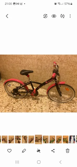 Bicicleta infantil rosa y negra de chicas