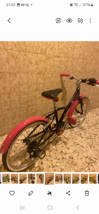 Bicicleta infantil rosa y negra de chicas