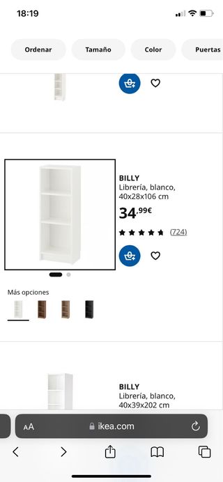 Estantería, Billy blanca, Ikea, con puerta
