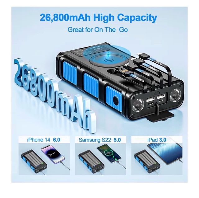 Power Bank Solar 26800mAh WASTDE