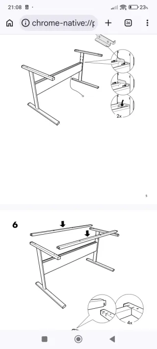 Mesa escritorio IKEA Fredrik madera y metal
