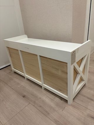 Banco zapatero/juguetero. 3 cajones de almacenaje