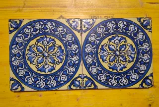2 Azulejos Antiguos Vintage Decorativos