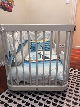 Cuna-Cama Bebé 70x140 Blanca 2en1. Marca Alondra.