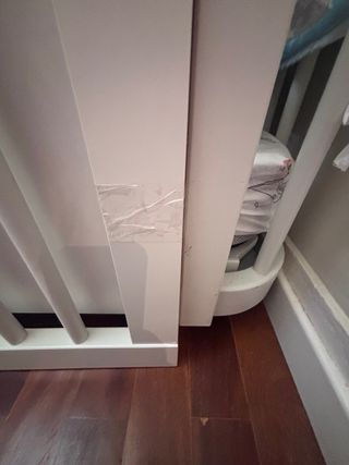 Cuna-Cama Bebé 70x140 Blanca 2en1. Marca Alondra.