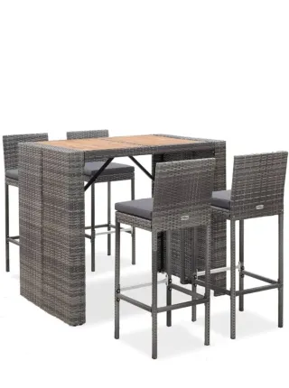 Conjunto de mesa alta de terraza con 4 sillas