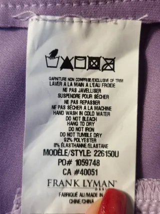 Chaqueta efecto ante lila Frank Lyman Talla L