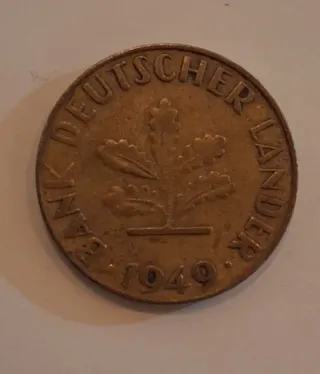 6 Monete Pfenning 1949 Zecca Amburgo