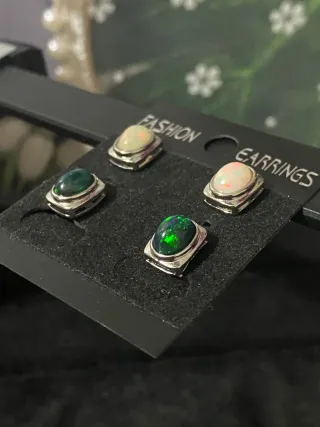 Pendientes Ópalo Natural Ovalados