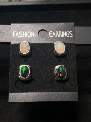 Pendientes Ópalo Natural Ovalados