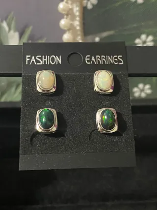 Pendientes Ópalo Natural Ovalados