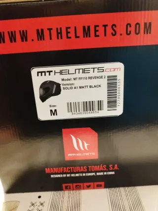 Casco MT Revenge 2 Negro Mate Talla M
