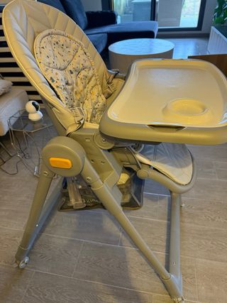 Trona de bebé gris acolchada