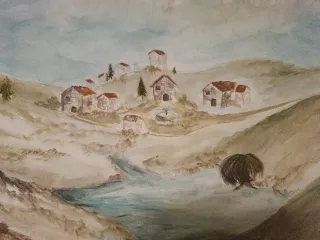 Cuadro paisaje acuarela