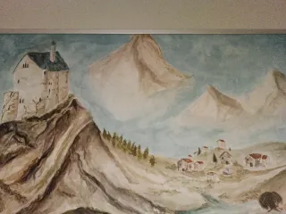 Cuadro paisaje acuarela