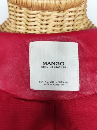 Cazadora cuero Mango roja