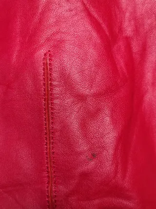Cazadora cuero Mango roja