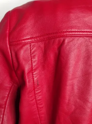 Cazadora cuero Mango roja