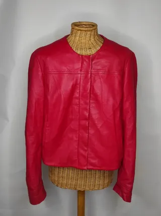 Cazadora cuero Mango roja