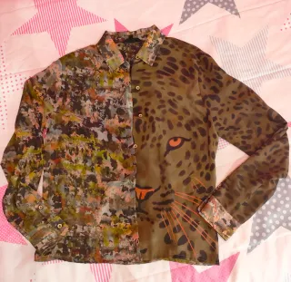 Camisa Desigual Multicolor Verde Militar
