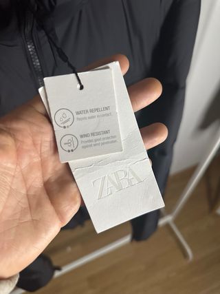 Abrigo acolchado Plumas Zara Man Negro Talla L