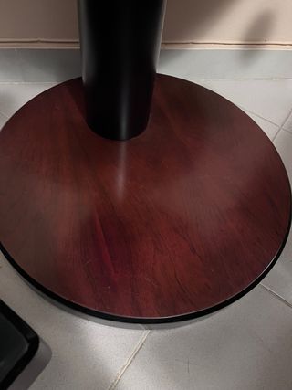 Mesa redonda madera y cristal