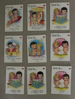 9 Pezzi Figurine Love Is Vintage Panini