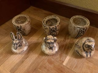 Lote 3 Vasos Canopos Egipcios Antiguos