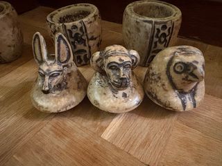 Lote 3 Vasos Canopos Egipcios Antiguos