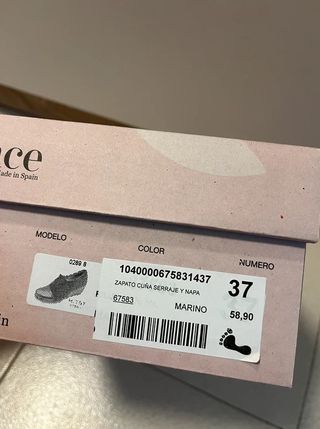 Zapatos cuña Lince azul y negro