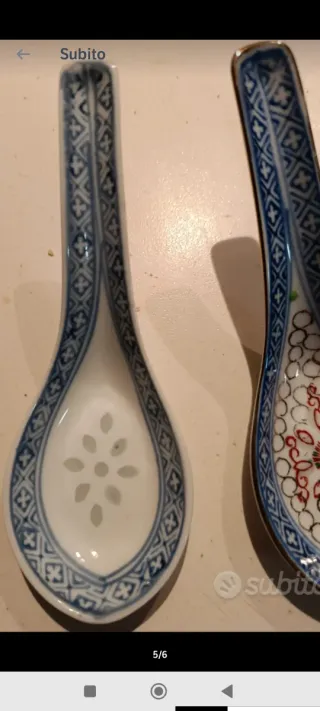 2 Cucchiai Porcellana Cinese Vintage