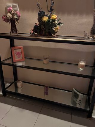 Mueble de entrada cristal elegante