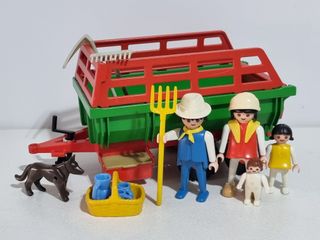 Playmobil 3451 Antiguo Remolque Tractor Granja