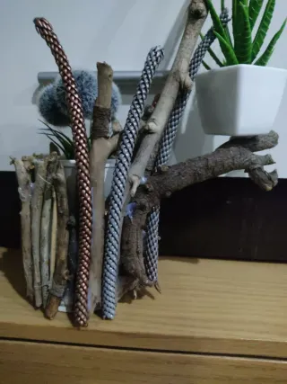 Decoración de madera pura naturaleza ramas/macetas