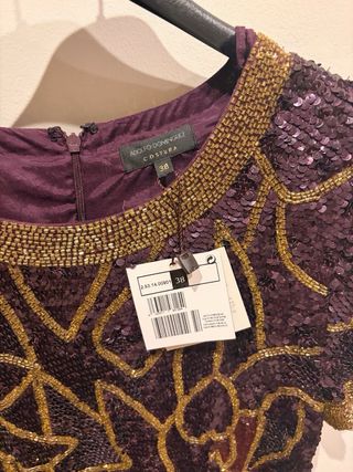 Vestido Adolfo Dominguez Negro y Dorado