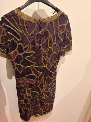 Vestido Adolfo Dominguez Negro y Dorado