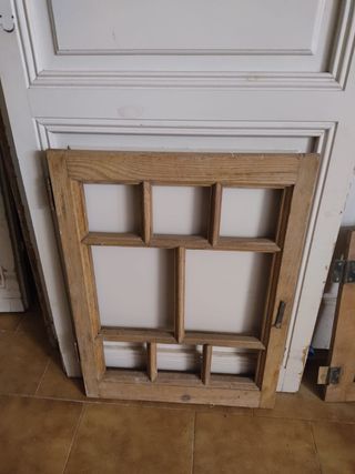 Hoja ventana tragaluz madera cruda original