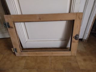 Hoja ventana tragaluz madera cruda original