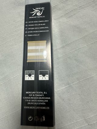 Estor enrollable Día y Noche Mercury 45x180cm