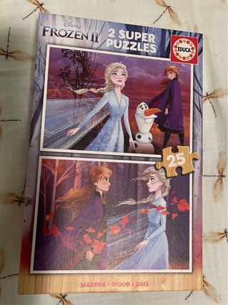 2 Puzzles Madera Frozen II Educa
