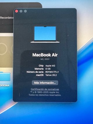 MacBook Air M2 8GB Plata
