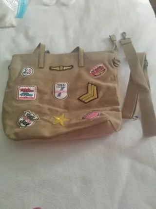 Bolso de lona con parches