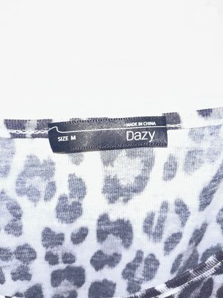 Blusa Shein Estampado Leopardo Gris y Negro