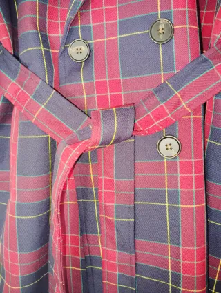 Gabardina Tartán  azul marino y burdeos
