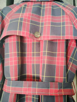 Gabardina Tartán  azul marino y burdeos