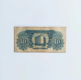 Billete Colombia 10 Pesos Oro 1958