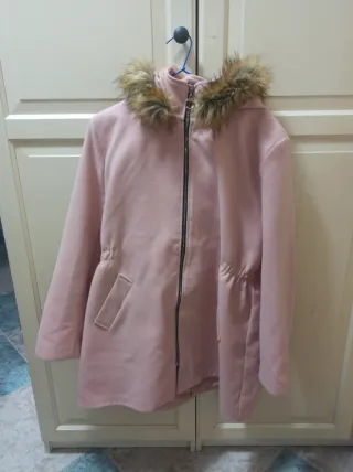 Chaquetón rosa mujer con capucha