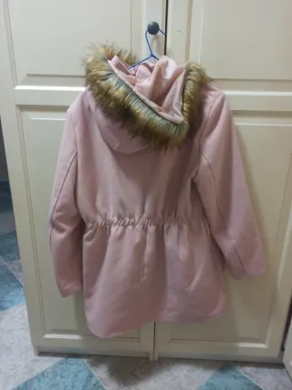 Chaquetón rosa mujer con capucha