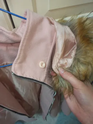 Chaquetón rosa mujer con capucha