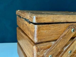 Costurero antiguo madera sobremesa grande